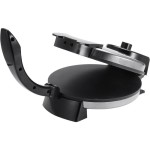 1200W Electric Pizza Maker With Temperature Control, Stainless Steel Skillet With Lid, Indoor Or Outdoor Parties